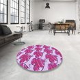 thumbnail image 4 of Ahgly Company Machine Washable Indoor Round Transitional Deep Pink Area Rugs, 7' Round, 4 of 7