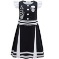 thumbnail image 1 of Déguisement d'Halloween pour Filles Skull Cheer Leader, Robe de Danse à Manches Volantées, Uniforme d'Équipe Rooter, 1 of 6
