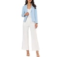 thumbnail image 2 of INSPIRE CHIC Blazer pour Femme à devant Ouvert Veste de Tailleur Courte d'Été pour le Travail Bleu Ciel-Uni m, 2 of 7