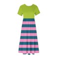 thumbnail image 3 of Ovzne Robes d'Été pour Femmes 2025 Robe Mode pour Femmes Manches Longues Col Rond T-Shirt Imprimé Blouse Ample Robe Grande Taille Robe Maxi Manches Courtes Imprimée Liquidation, 3 of 4