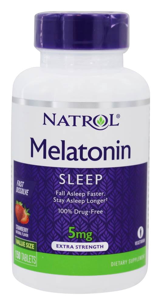 Natrol - Melatonin Sleep Extra Strength Fast Dissolve Strawberry 5 mg. - 150 Tablets
