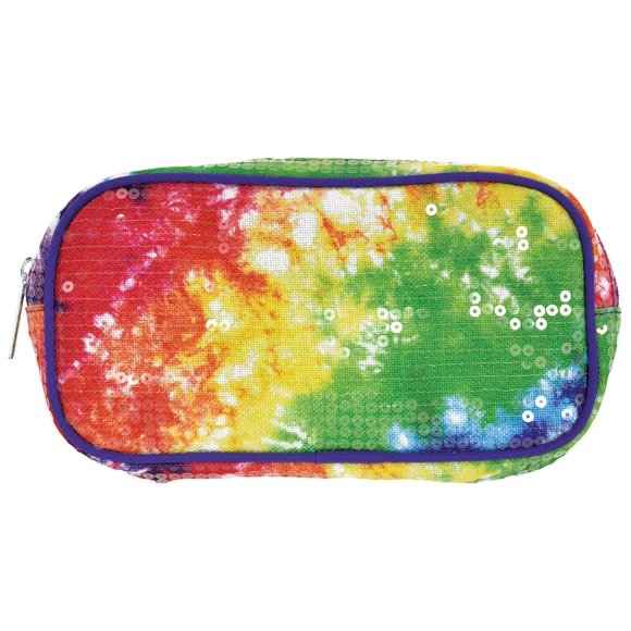 iscream Teinture Arc-en-Ciel à Sequins 8.5 Pouces" x 4.5 Pouces" Trousse de Maquillage à Fermeture Éclair
