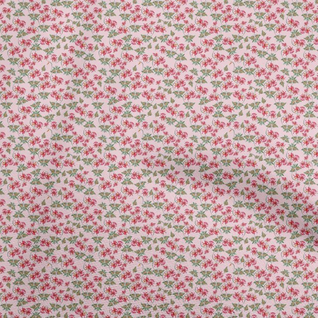 oneOone Cotton Cambric Light Pink Fabric Floral Sewing Craft Projects Fabric Prints By Yard 42 Inch Wide
