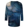 thumbnail image 4 of UPPADA Blouses pour Femmes Grande Taille à Manches 3/4, T-Shirts à Imprimé Floral Teintable, Chemises Décontractées Tendance à Col Rond, Chandails Confortables à Enfiler, Hauts Blouses Mignons d'Été, Hauts pour Femmes à Manches 3/4, Économie, 4 of 5