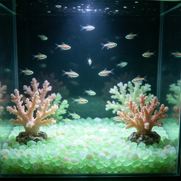 Yannianjz Glow In The Dark Pebbles, Luminous Plastic Aquarium Stones, Fluorescent Vase Decor For Aquascaping Gardening Substrate Fish Tank