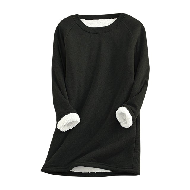 HKEJIAOI 2023 Haut pour Femme Col Rond Uni Poids Moyen Manches Longues Haut