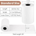 thumbnail image 2 of (8 Rolls) 2 1/4" x 55' Thermal Receipt Paper, Compatible with Most Credit Card Machine Handheld Terminal, and Mini POS Cash Register Printer, 2 of 5