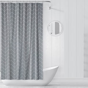 Rideau de douche, Rideaux de douche pour salle de bain, Rideau de Douche Extra Long - Rideaux de douche en tissu épais texturé pour salle de bain, 78.74x70.87"