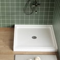 thumbnail image 1 of 36"x36" Shower Pan with Center Drain – Anti-Slip Acrylic/PVC Shower Base, Easy Install with ABS Drain Kit & Steel Cap, White, 1 of 8
