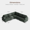 thumbnail image 2 of HONBAY Sectional Modular L-Shaped Corner Sofa Corduroy Couch for Living Room, Green, 2 of 9