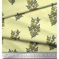 thumbnail image 2 of Soimoi Polyester Crepe Fabric Leaves & Floral Block Print Fabric by The Yard 42 Inch Wide, 2 of 3