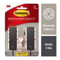 thumbnail image 1 of Command Decorative Hooks, Medium, Matte Black, 2 Hooks, 4 Adhesive Strips, 1 of 9