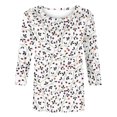 thumbnail image 4 of Hauts pour Femmes Décontractés Imprimés à Col Rond T-Shirt à Manches 3/4 Haut Ample, Hauts à Manches 3/4 pour Femmes, Hauts Décontractés pour Femmes, T-Shirts pour Femmes, 4 of 4