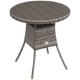 thumbnail image 1 of Outsunny 27.5" Outdoor Wicker Dining Table, PE Rattan Patio Furniture Grey, 1 of 10