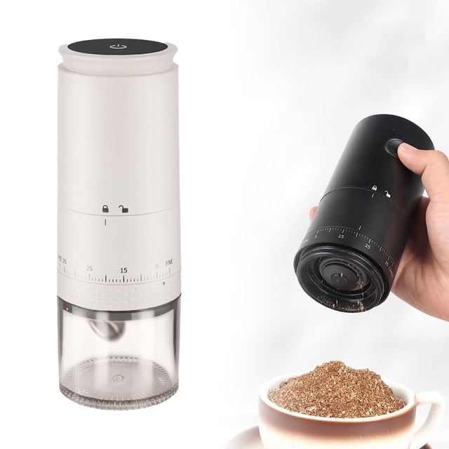 Cqxid Mélangeur Alimentaire Portable, Moulin à Café Électrique Conique à Meules, Rechargeable, Petit Moulin avec 38 Réglages de Mouture Réglables, Broyeur de Voyage Compact Sans Fil pour Infusion à Froid, Pour-Over, Français