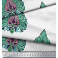 thumbnail image 3 of Soimoi Poly Georgette Fabric Leaves & Floral Block Fabric Prints by Yard 42 Inch Wide, 3 of 3