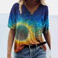 thumbnail image 1 of SMihono Hauts pour Femmes Été Chic Décontracté Mode T-Shirt d'Été pour Femmes Imprimé à Manches Courtes Col Rond T-Shirt Décontracté Hauts Tee Grande Taille T-Shirt, 1 of 3