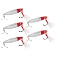 thumbnail image 3 of Jig Fishing Lures, 5Pcs Vib Fishing Lure  For Bank For Lake Red Head Silver Body, 3 of 8