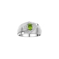 thumbnail image 1 of RYLOS Mens Rings 14K White Gold Ring 6X4MM Oval Shape Gemstone & Diamond Ring Peridot August Birthstone Rings For Man Gold Rings Size 9, 1 of 7