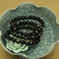 thumbnail image 5 of Bracelet Extensible Unisexe en Perles Rondes de 8 mm en Obsidienne Noire Dorée Naturelle avec Cristaux de Guérison 7 Pouces, 5 of 5