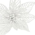thumbnail image 4 of Holiday Time Branche de Poinsettia Blanche à Paillettes 9", 4 of 4