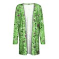 thumbnail image 5 of Pompotops Chemisier Décontracté à Manches Longues Imprimé pour Femmes avec Poche Cardigan Liquidation, 5 of 5