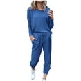 thumbnail image 1 of Yuyuzo Womens Casual Solid Color Set Sweatsuit Pullover Jogger Pants Two Piece Outfit Tracksuits, 1 of 6