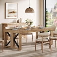 thumbnail image 1 of Tribesigns 70.87" Rectangular Dining Table for 6-8 People, Farmhouse Wooden Kitchen Dinner Table with Strong Base, 1 of 7
