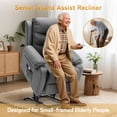 thumbnail image 3 of YSICK Small Power Lift Recliner Chair for Elderly with Remote Control Linen for Living Room,Dark Grey, 3 of 7