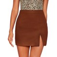 thumbnail image 1 of ORUYROP Jupe Workwear Asymétrique à Recouvrement Solide pour Femme, 1 of 5
