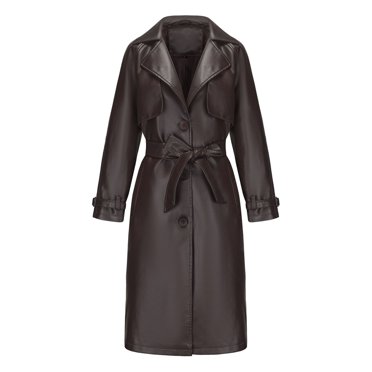 Yuyuzo Women Jackets Button down Belted Windbreaker Fall Winter Trendy Long Trench Coat