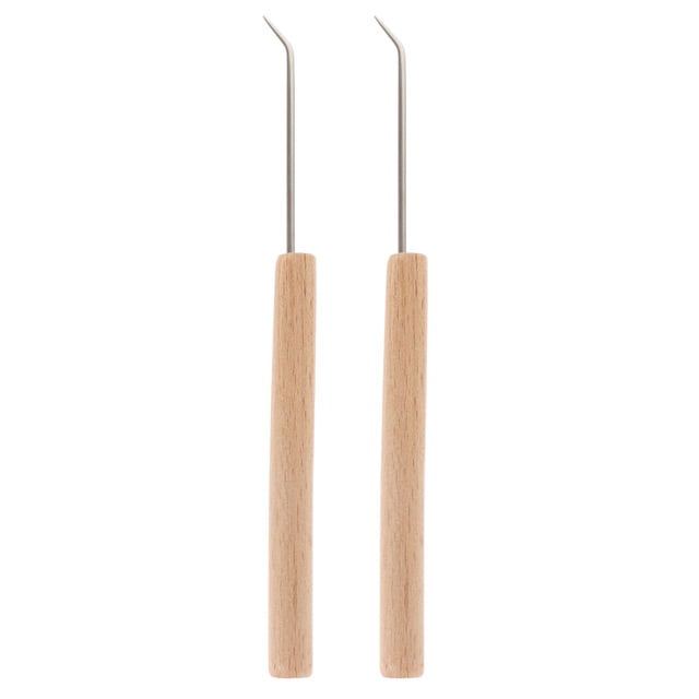 2pcs Wooden Crochet Needles DIY Handcraft Knitting Crochet Hooks Weaving Tools