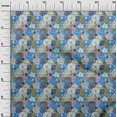 thumbnail image 3 of oneOone Polyester Lycra Vert Olive Tissu Floral Robe Tissu Tissu Imprimé par la Cour 56 Pouces de Large, 3 of 4
