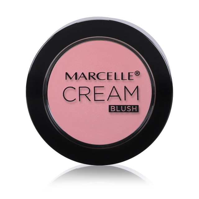 Fard à Joues Crème - Fard à Joues Nude par Marcelle, Rond compact avec Bord Noir et Couvercle Transparent Mettant en Valeur un Fard à Joues Crème Rose Doux, Formule Légère et Facile à Estomper Enrichie en Vitamine C pour une Touche Naturelle et un Éclat au Quotidien