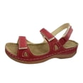 thumbnail image 1 of IUJSOY Womens Flat Sandals Comfort Open Toe Slingback Walking Sandals Low Wedge Slip on Shoes, 1 of 9
