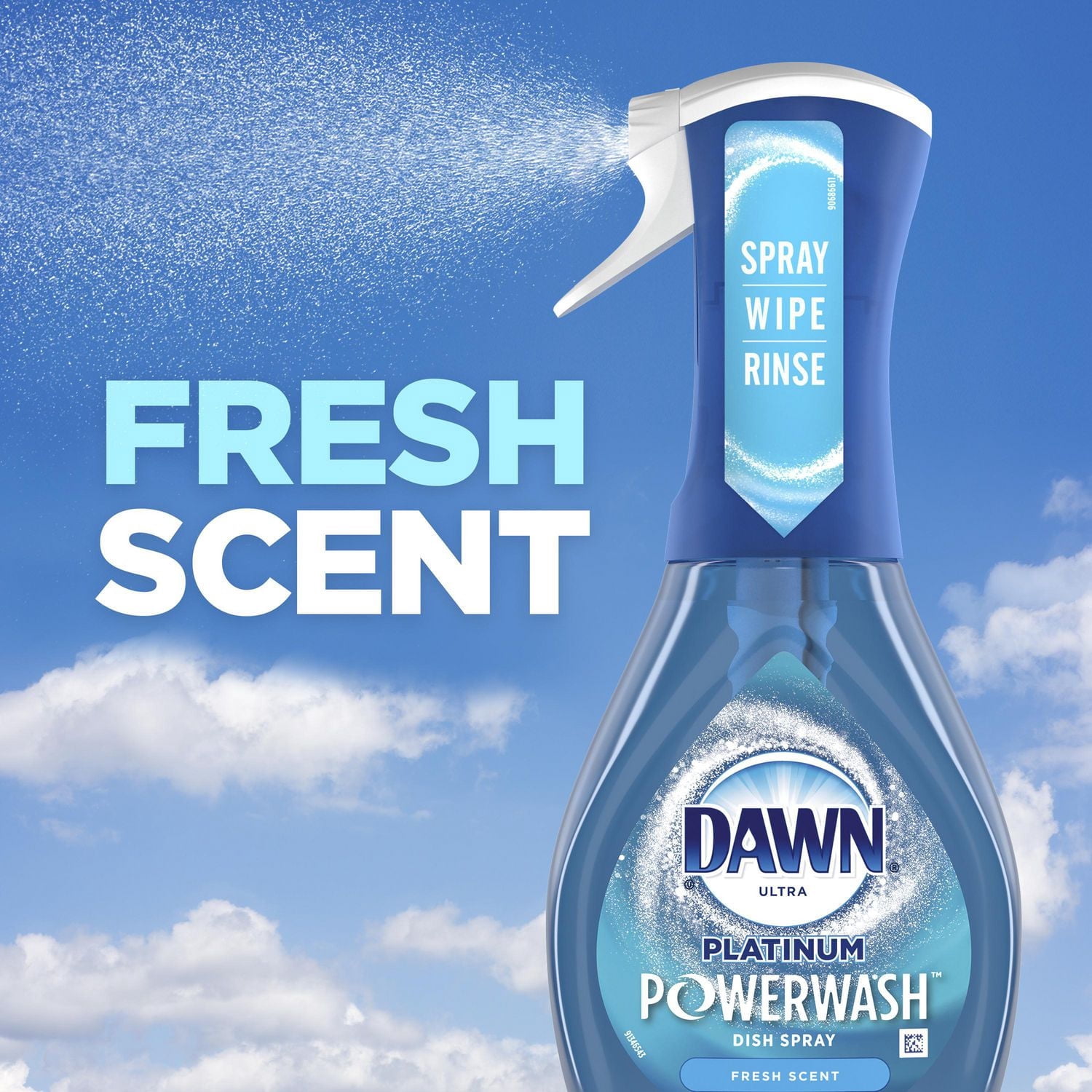 Dawn Platinum Powerwash Vaporisateur pour la Vaisselle, Savon à Vaisselle, Parfum Frais 473ML