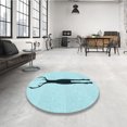 thumbnail image 4 of Ahgly Company Tapis d'Intérieur Rectangulaire Transitionnel Bleu Électrique Lavable à la Machine, 7 Pieds x 10 Pieds, 4 of 7