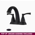 thumbnail image 3 of 4 inch Centerset Bathroom Faucet with Drain Assembly Matte Black, 3 of 5