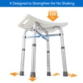 thumbnail image 1 of Heavy Duty Adjustable Shower Chair - 500lb Capacity - Lightweight Rust-Resistant Aluminum Bath Bench, Padded Anti-Slip Seat, Tool-Included Assembly, 1 of 7