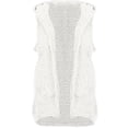 thumbnail image 3 of PVCS Women Solid Pocket Color Jacket Plush Sleeveless Lapel Vest Loose Coat Top, 3 of 5