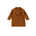 thumbnail image 1 of 1-7Y Baby Girls Coat For Fall Spring Long Sleeve Open Front Lapel Cardigan With Pockets Kids Outwear, 1 of 6