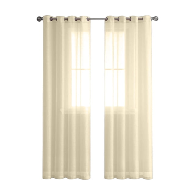 Curtains for Living Room Semi Sheer Curtains for Bedroom 98 Inches Long Grommet Vertical Window Curtains Drapes with Light Through for Living Room Curtains for Bedroom