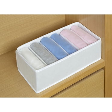Mainstays Underwear Drawer Organizer Dividers for adult,6 Cells Collapsible Cabinet Closet Storage Boxes for Clothes, Socks, Lingerie, Underwear Etc.