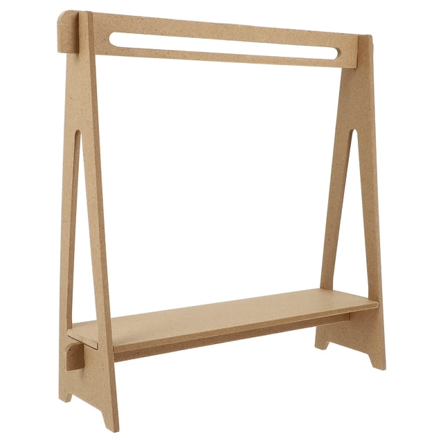 Mini Doll Clothes Rack Miniature Clothes Wood Display Stand Doll House Garment Rack Decor