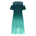 thumbnail image 2 of CHUANK Robes Maxi d'Été Grande Taille pour Invitée de Mariage Robe en Dentelle à Empiècements Épaules Dénudées Longues Robes Manches Courtes, 2 of 6