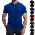 thumbnail image 1 of FNFYFH Clearance Chemises de Golf pour Hommes Col Manches Courtes T-Shirts Été Col Rabattu Blouses Vin,S, 1 of 8