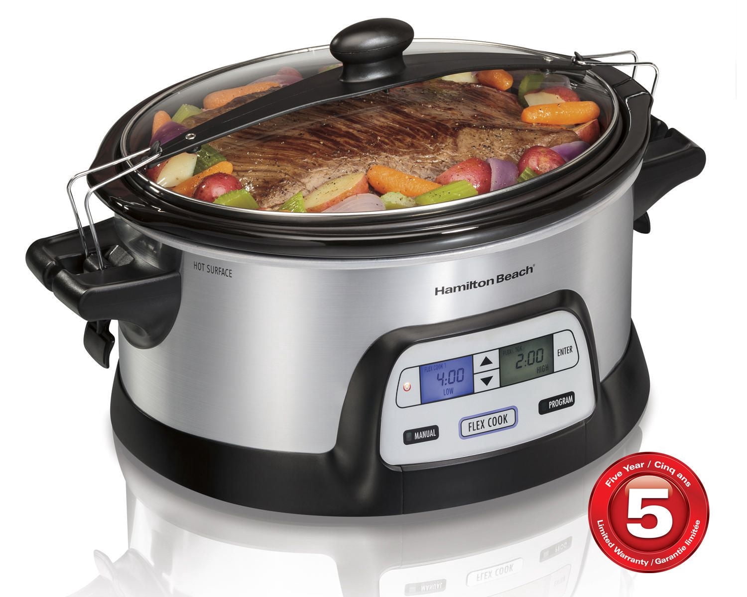 Mijoteuse programmable FlexCook™ Hamilton Beach de 6 pintes avec couvercle verrouillable