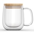thumbnail image 2 of Double Wall Mug with Bamboo Lid 450ml Set of 2, 2 of 2