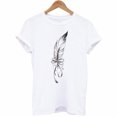 thumbnail image 3 of LSLJS T-Shirts pour Femmes Mode Femmes T-Shirt à Manches Courtes Imprimé Plume Haut Décontracté Tee Blouse, 3 of 3