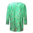 thumbnail image 4 of IROINNID en Solde T-shirt à Manches Longues en Polyester pour Femmes T-shirt Imprimé Confortable Blouse Mi-Longue Col Rond, Vert, 4 of 4